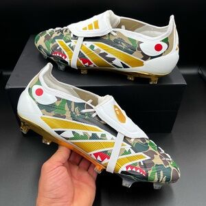 Size 9 - Adidas Predator Elite FG A Bathing Ape Bape Green Camo Soccer Cleats